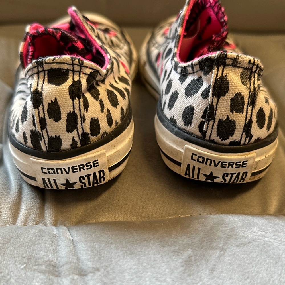 Converse Kids' Pink and Black Animal Print Sneakers - Picture 4 of 5